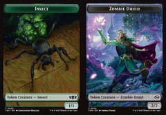 Insect (0022) // Zombie Druid (0010) Double-Sided Token